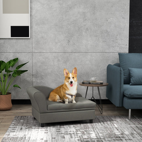 Storage sofa for small dogs with under-seat storage