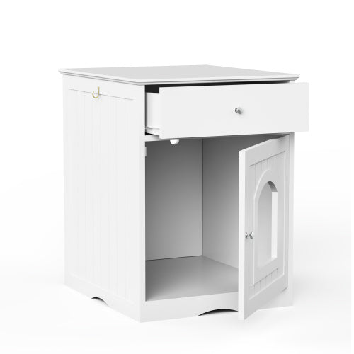 Wooden Cat House with Hidden Litter Box
