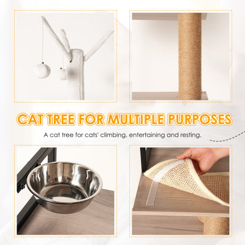 Cat Tree Tower with Hidden Litter Box