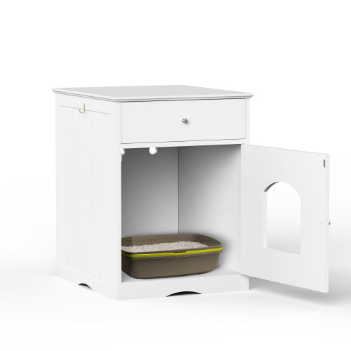 Wooden Cat House with Hidden Litter Box