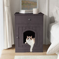 Wooden Cat House with Hidden Litter Box